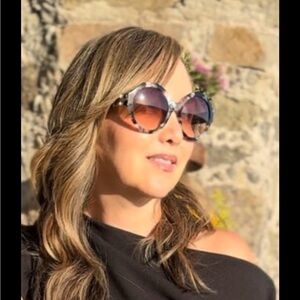 Dolce & Gabbana Black and White Round Sunglasses